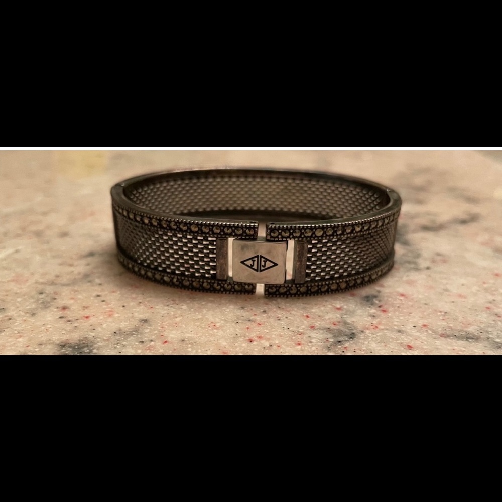 Vintage Judith Jack Sterling Marcasite Hinge Bracelet - Picture 2 of 9